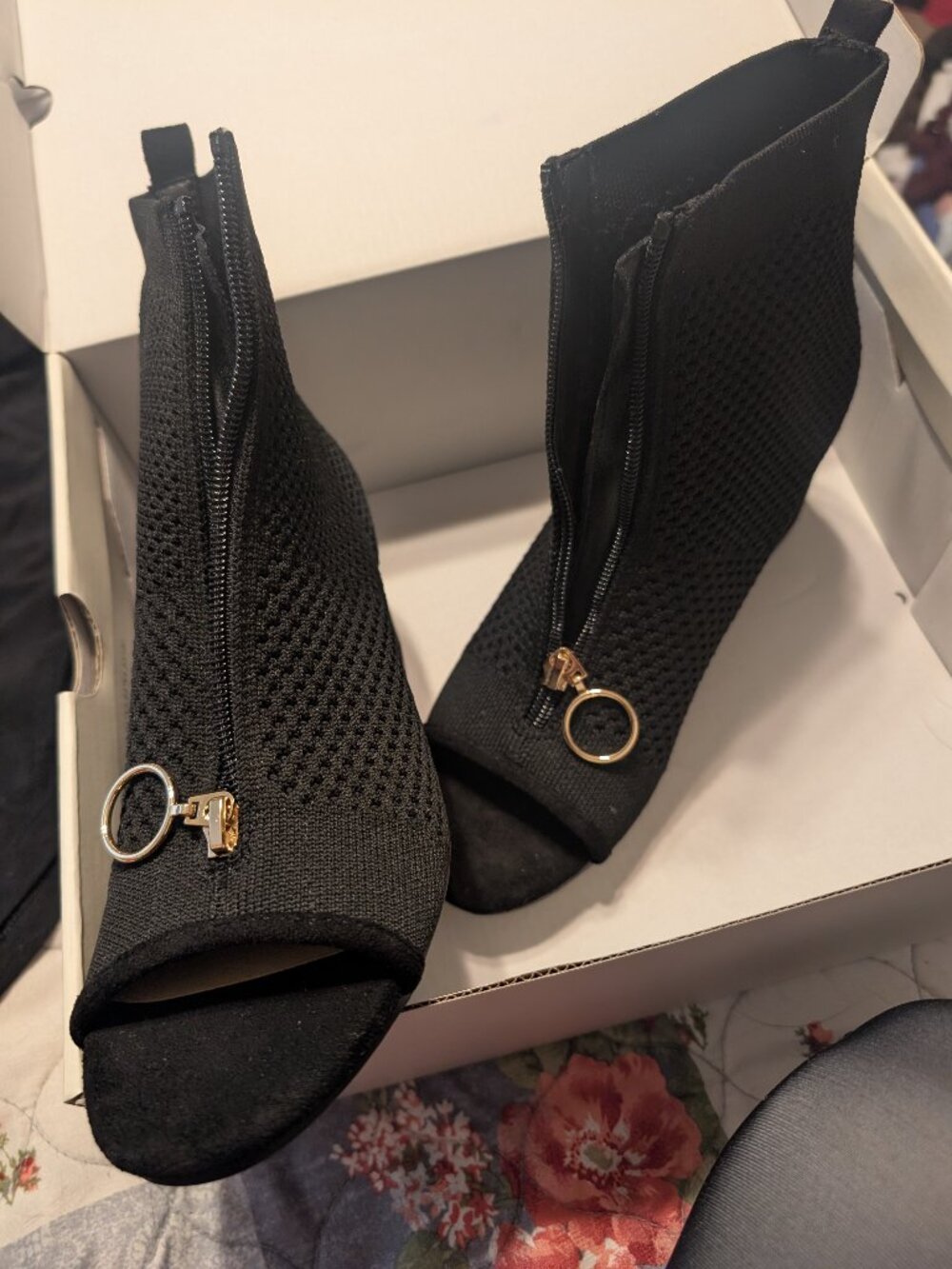 Open toed booties